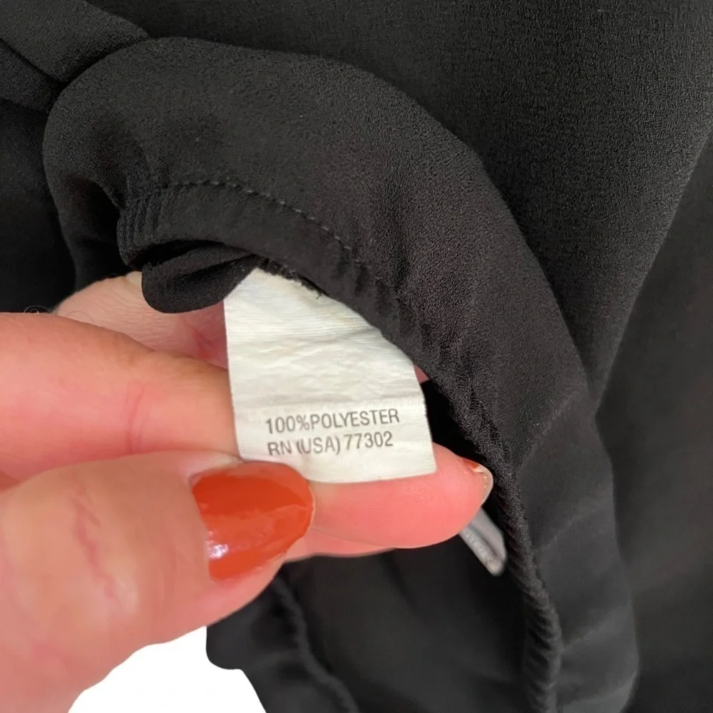 Zara basics sheer black top with shoulder embellishments size XS
